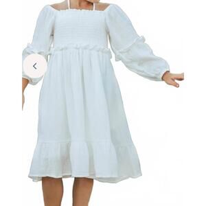 NEW INDIE BLUE girl's pippa dress in white